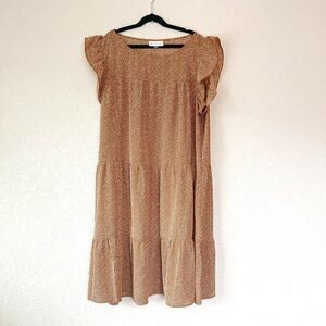 Alredine Boho Ruffle Sleeve Dress, Size Large